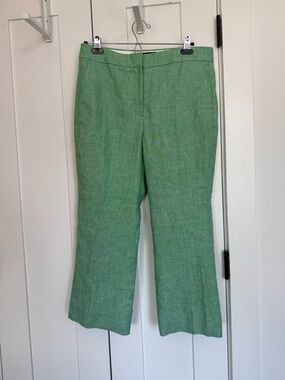Women's Green Linen Hayden Pants